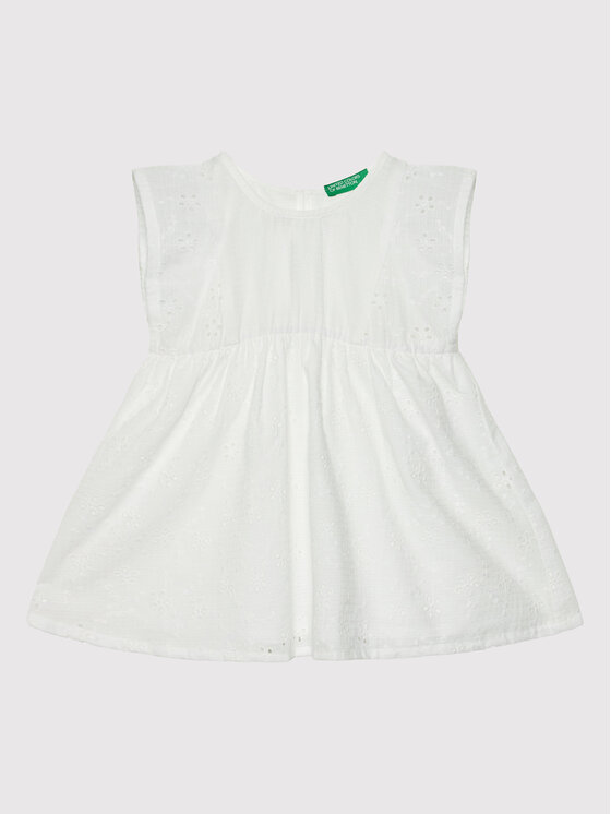 Летнее платье стандартного кроя United Colors Of Benetton, белый узор