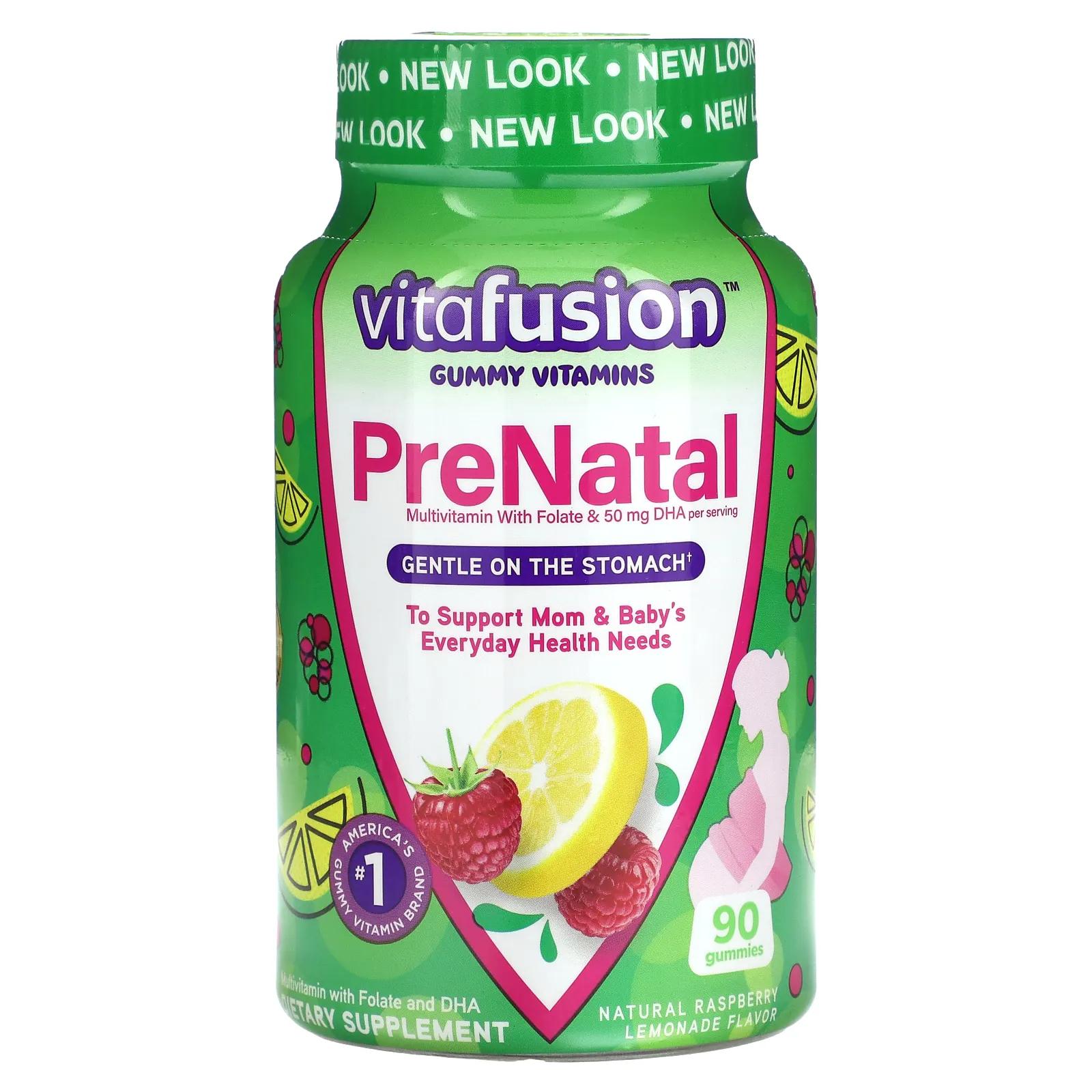 VitaFusion PreNatal ДГК фолиевая кислота и мультивитамины 90 жевательных таблеток pink vibrant prenatal multi dha фолиевая кислота натуральные фрукты 60 жевательных таблеток