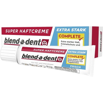 Полный сверхсильный свежий суперадгезивный крем для зубных протезов, 47 г, Blend-A-Dent