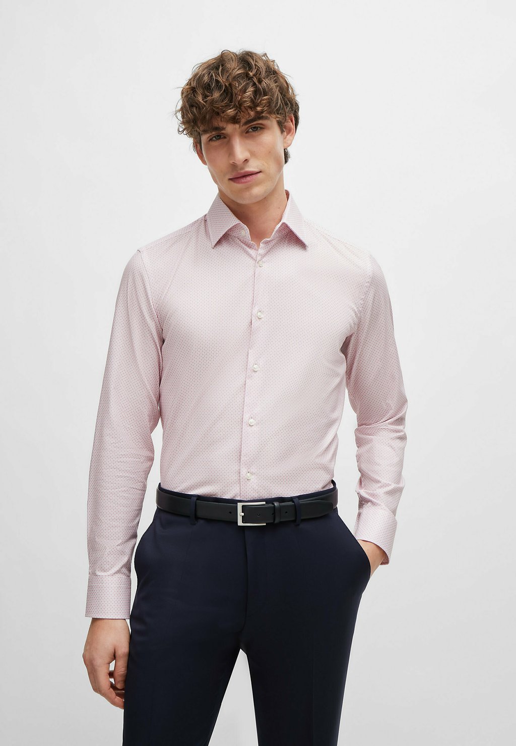 Рубашка Kent BOSS, цвет light pink eight
