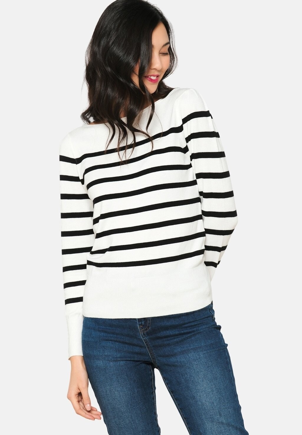 

Вязаный свитер STRIPED LolaLiza, цвет offwhite