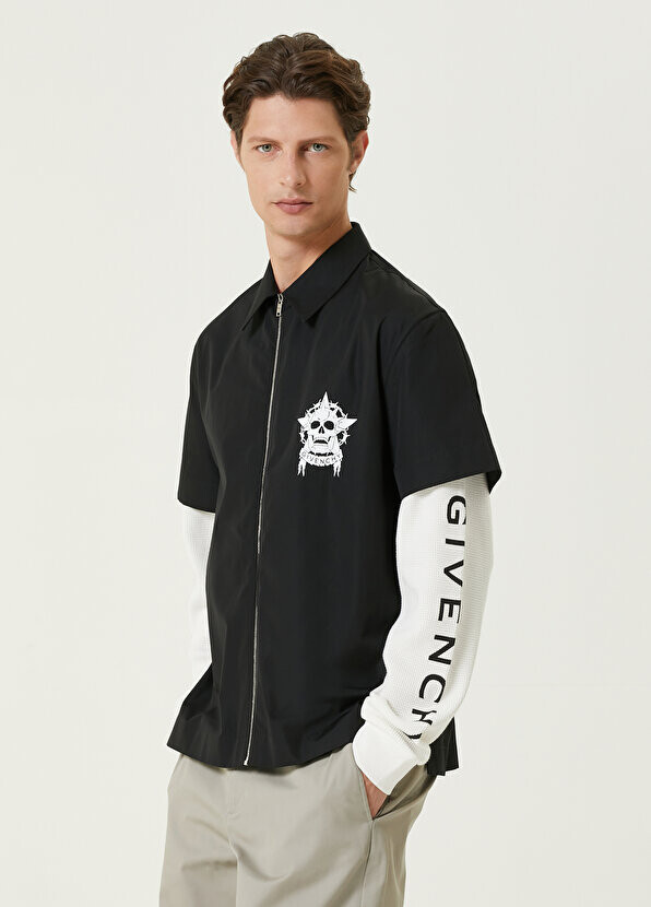 

Черно-белая рубашка с логотипом на рукавах Givenchy
