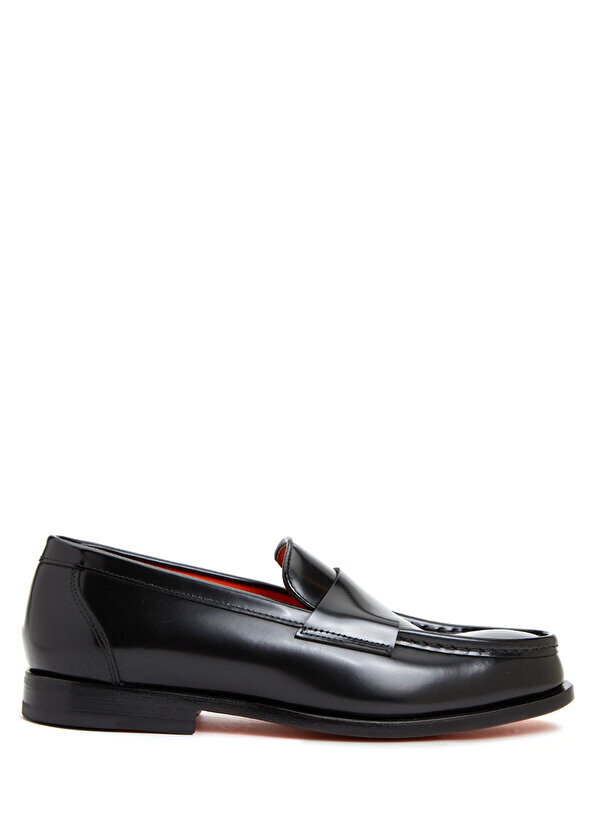 

Черные мужские кожаные лоферы Santoni