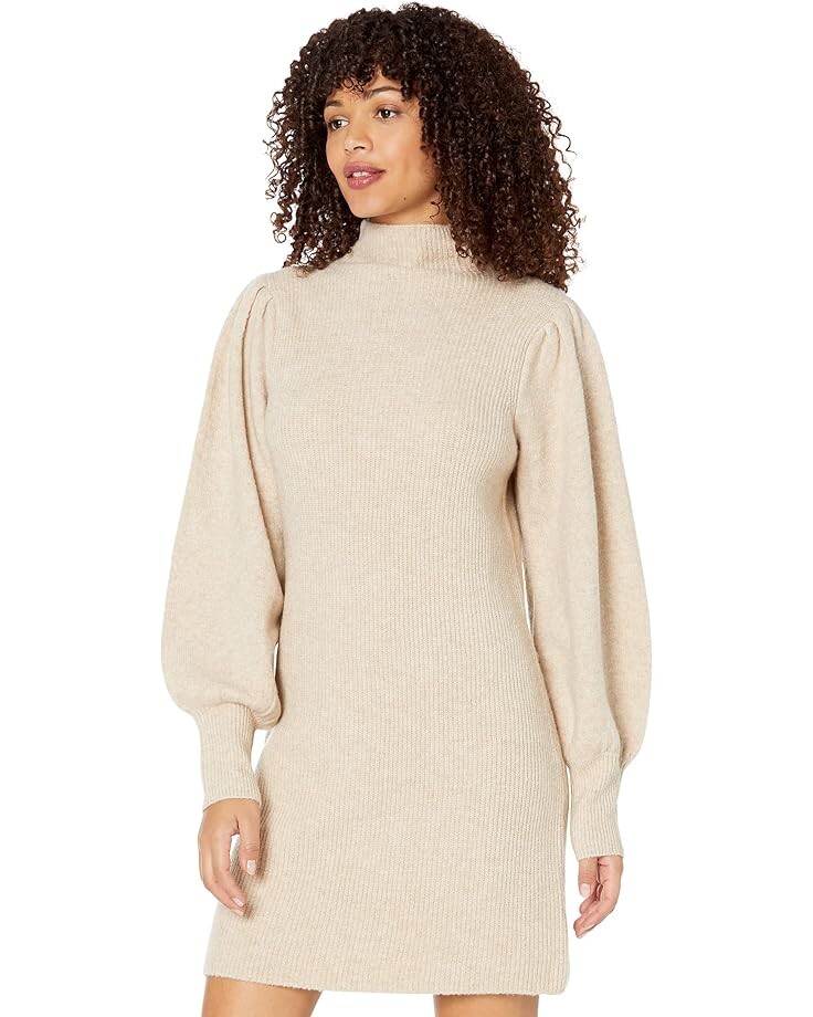 

Платье Madewell Mock Neck Puff Sleeve Mini Sweaterdress, цвет Heather Stone