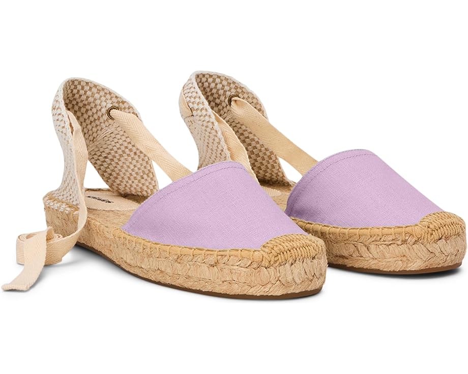Туфли на плоской подошве Soludos Lauren Lace Up Espadrille, цвет Lavender Purple