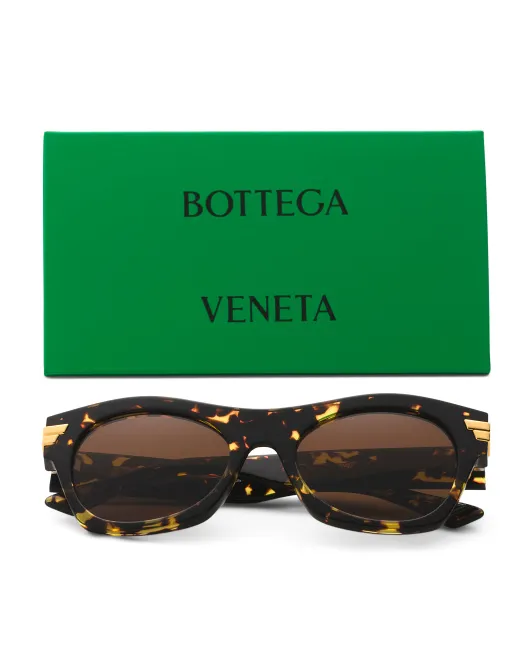 

Квадратные солнцезащитные очки 54 мм Bottega Veneta, цвет Havana Brown