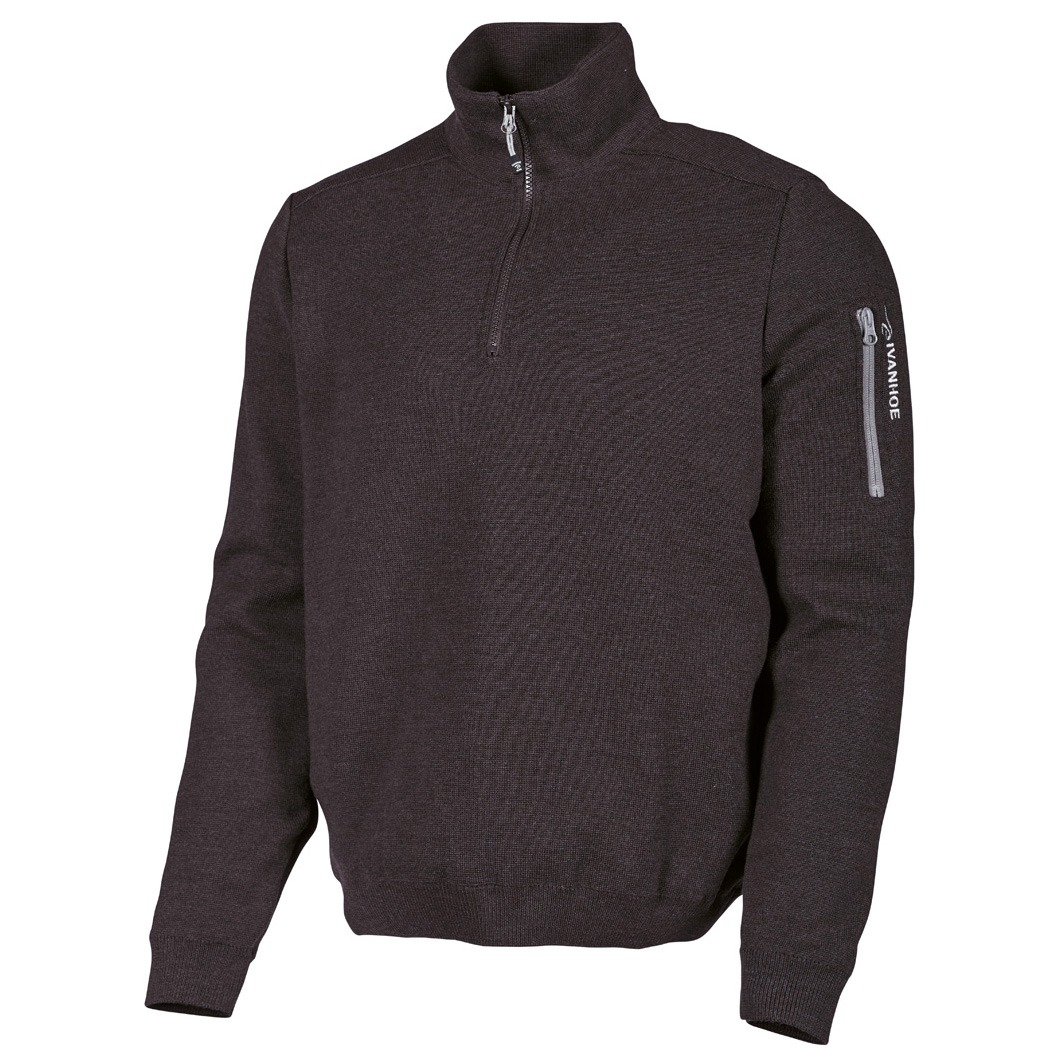 Шерстяной свитер Ivanhoe Of Sweden Hadar Half Zip, черный шерстяная куртка ivanhoe of sweden hadar full zip цвет graphite marl