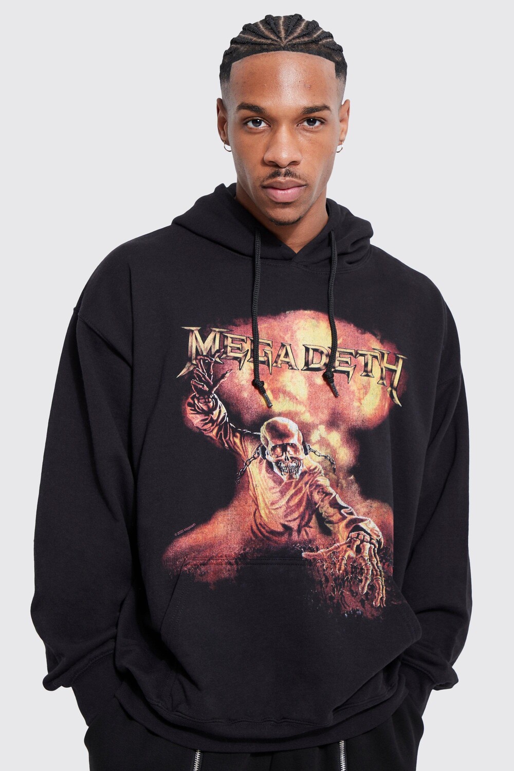 

Оверсайзовая худи megadeth license Boohoo, черный