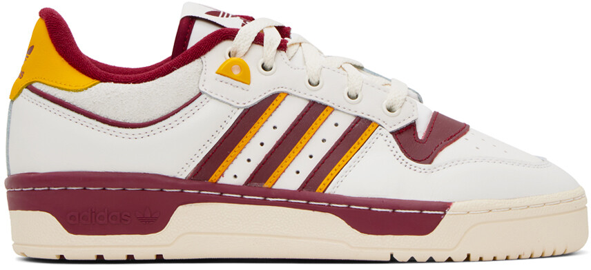 

Бело-бордовые низкие кроссовки adidas Originals Rivalry 86