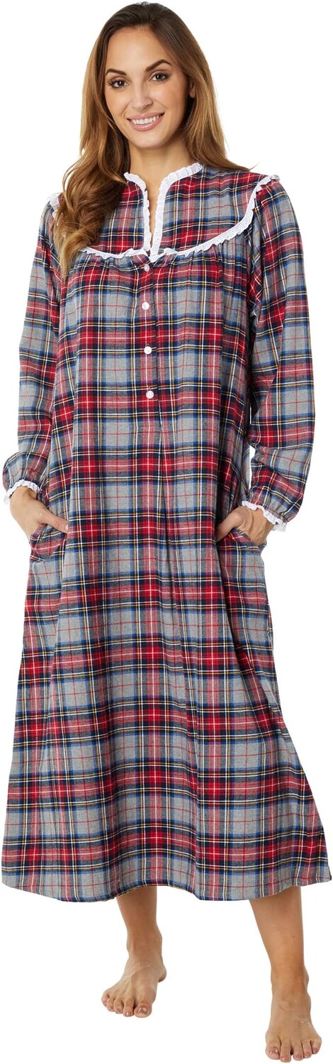 Классическое платье длиной 50 дюймов с открытым вырезом Lanz of Salzburg, цвет Grey Plaid