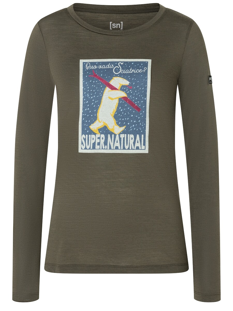 

Лонгслив super.natural Merino, зеленый