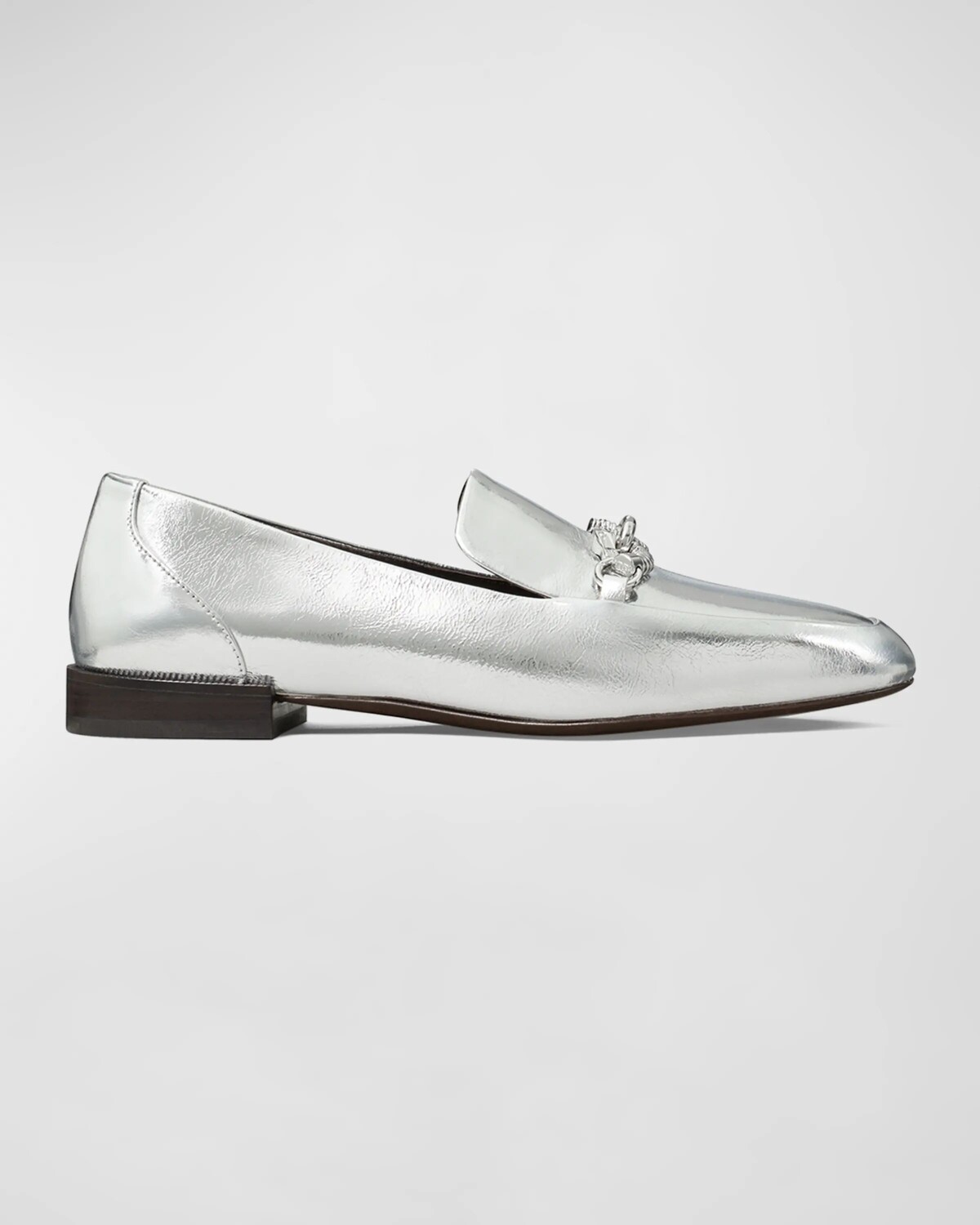 

Лоферы Jessa с металлизированной цепочкой и цепочкой Tory Burch, цвет Silver