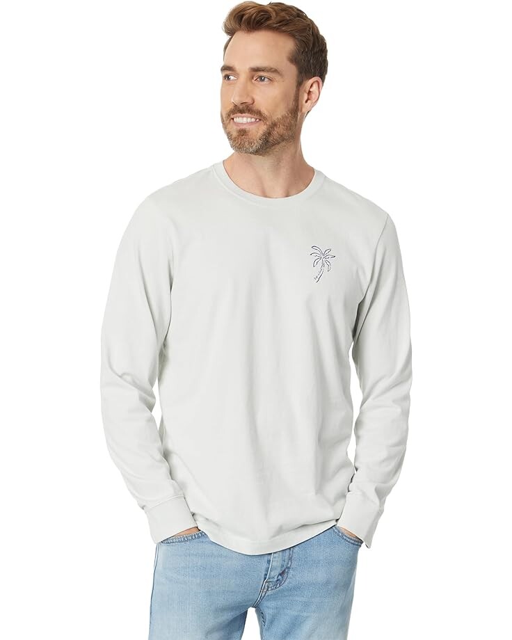 

Футболка Life is Good Two Simple Palms Long Sleeve Crusher Tee, цвет Fog Gray
