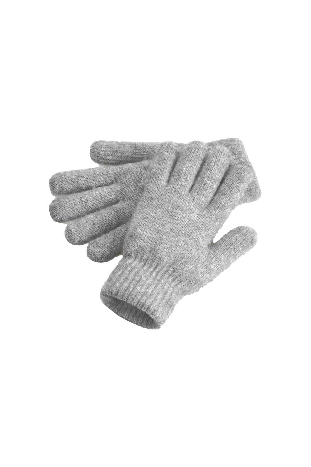 Уютные перчатки с ребристыми манжетами Beechfield, серый