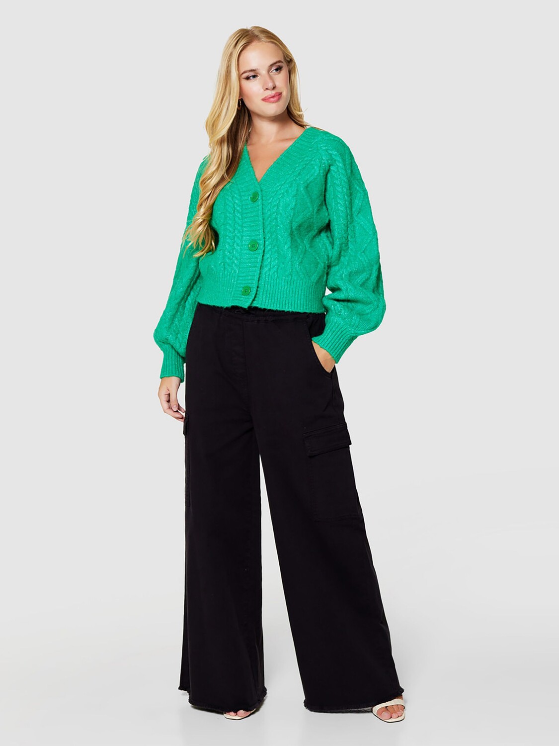 

Кардиган косой вязки Closet London, зеленый