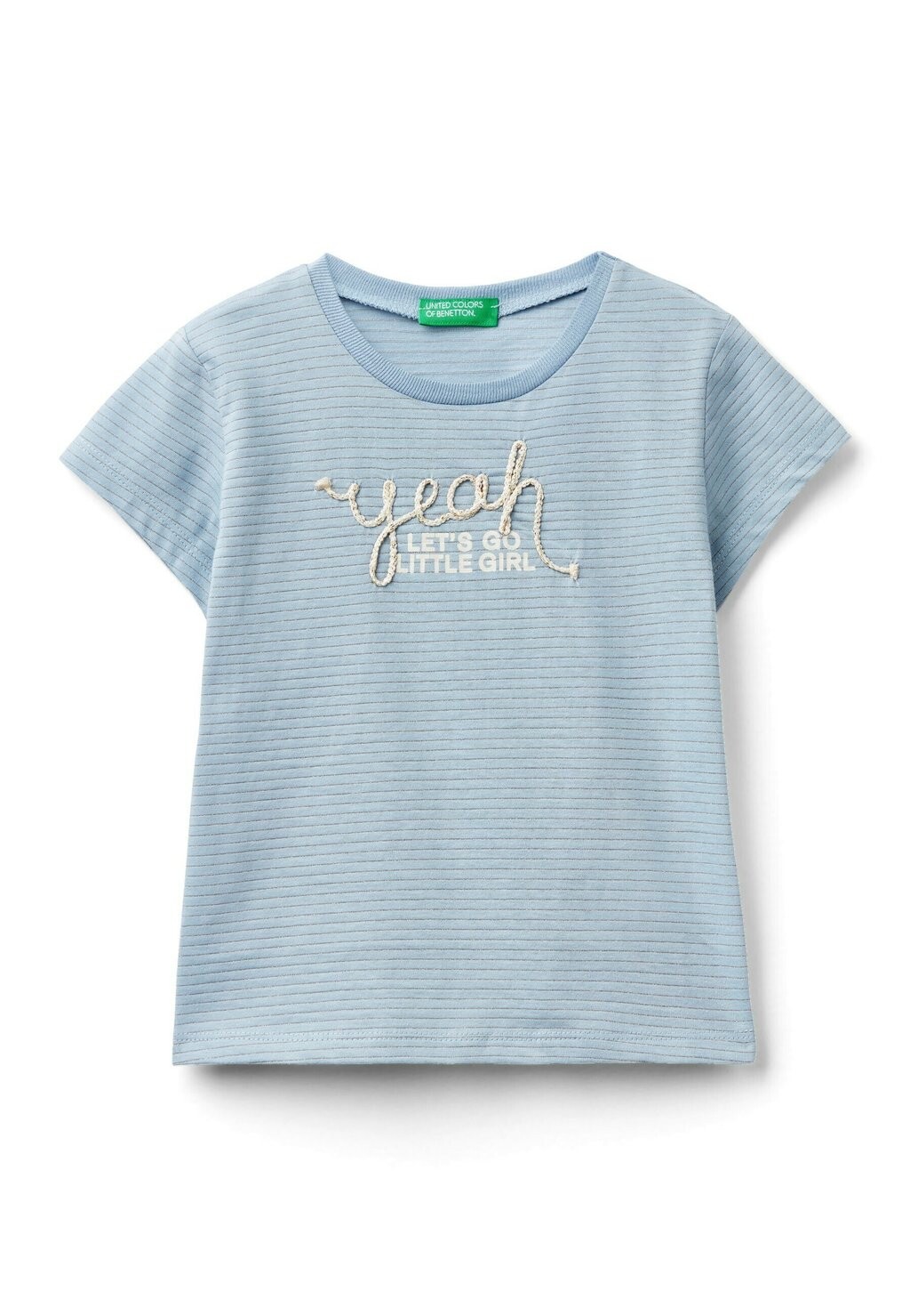 

Футболка с принтом With Cord Embroidery United Colors of Benetton, синий