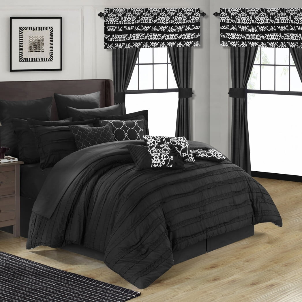 

Набор одеял 2-в-1 с двусторонним принтом Hailee Chic Home, черный