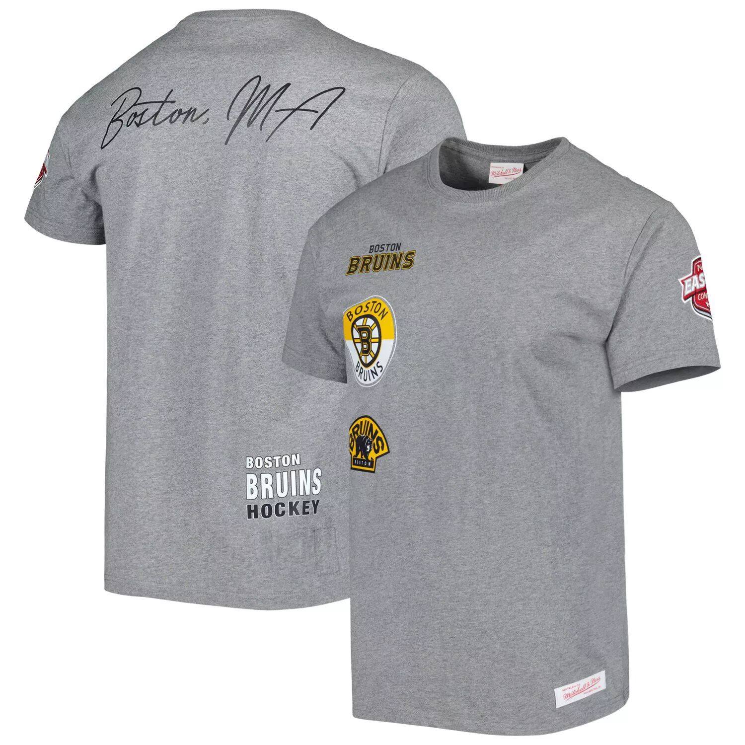 цена Мужская футболка Mitchell & Ness Heather Grey Boston Bruins City Collection