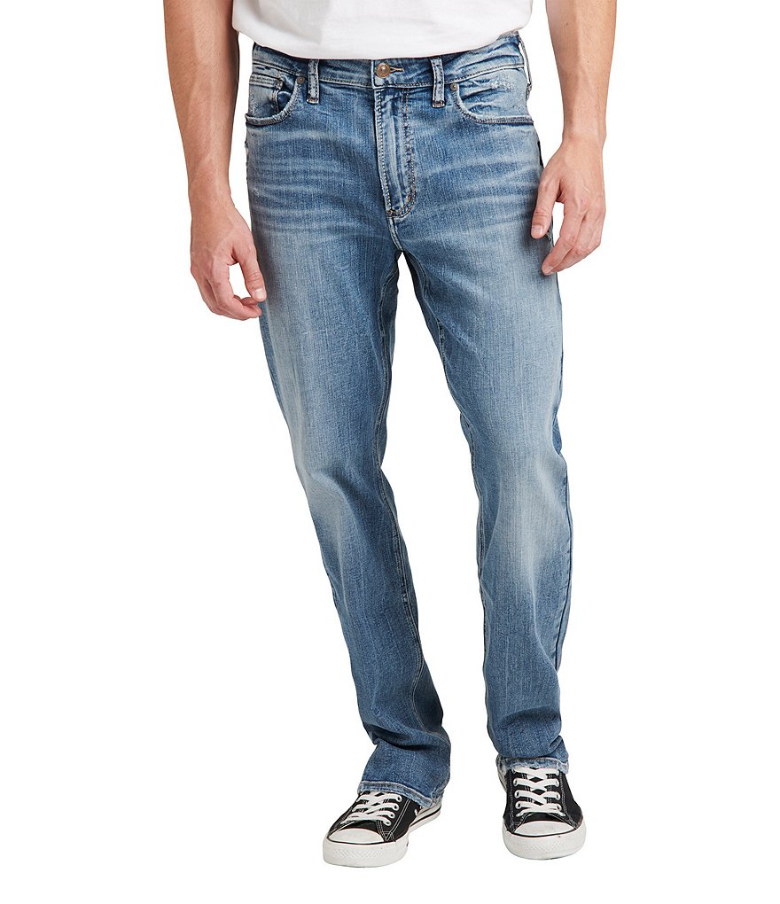 Джинсы прямого кроя Silver Jeans Co. Grayson Easy-Fit, синий джинсы прямого кроя comfort fit jeans co no im retro style camp david цвет light vintage
