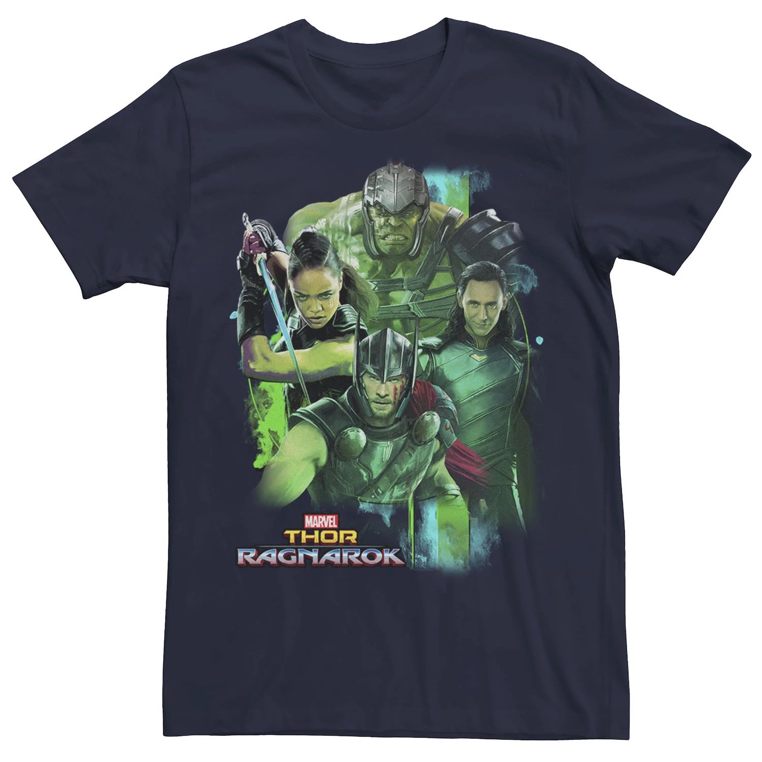 Мужская футболка с рисунком Thor Ragnarok Loki Hulk Valkyrie Team Marvel