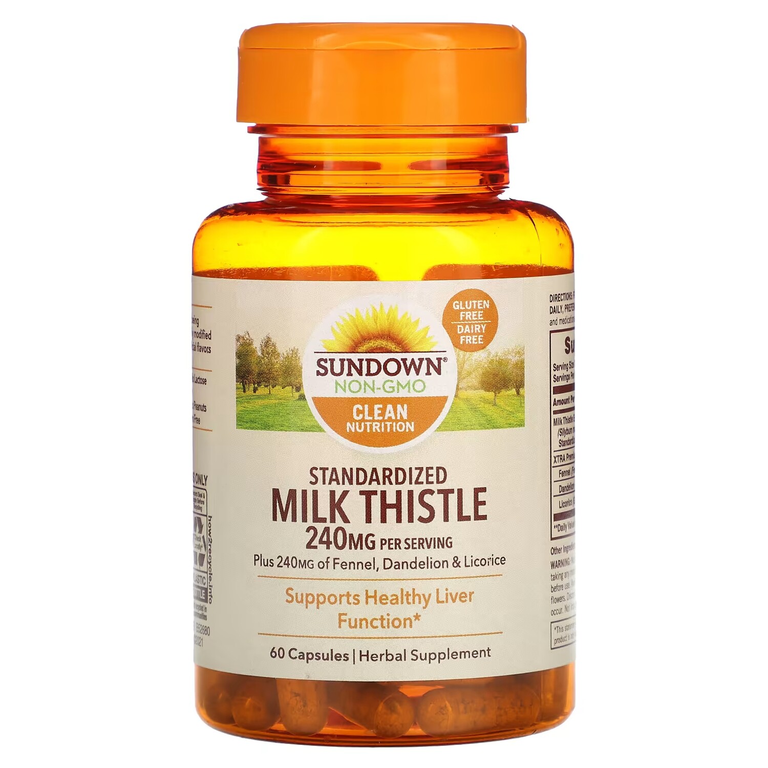 

Пищевая добавка Sundown Naturals расторопша пятнистая 240 мг, 60 капсул