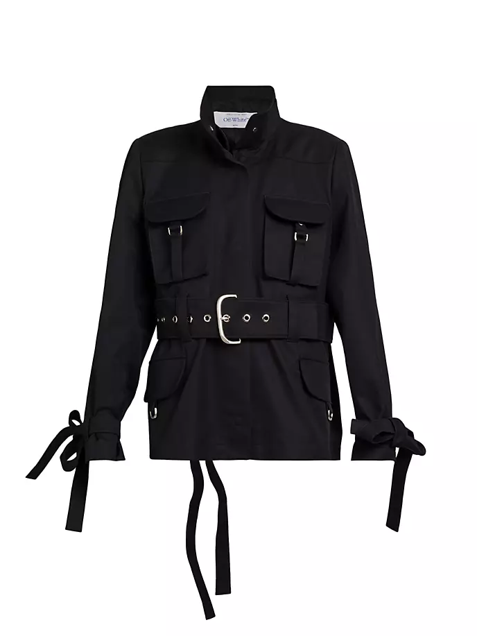 

Длинная куртка карго с поясом Off-White, черный