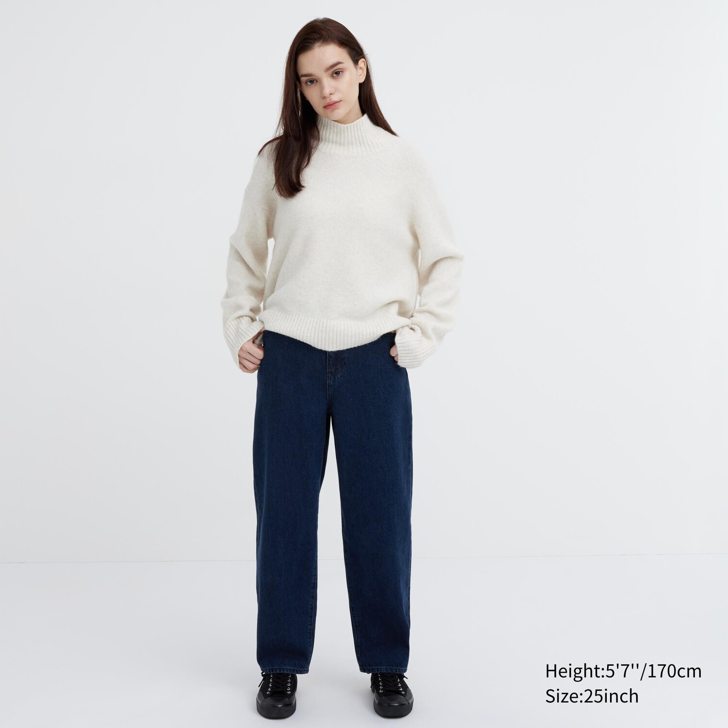 

Широкие зауженные джинсы Uniqlo, синий