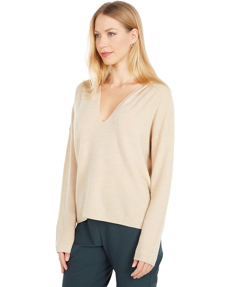 Свитер Eileen Fisher Boxy Hooded Top, цвет Cashew