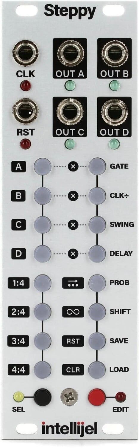 

Intellijel Steppy 4-дорожечный 64-шаговый программируемый гейт-секвенсор