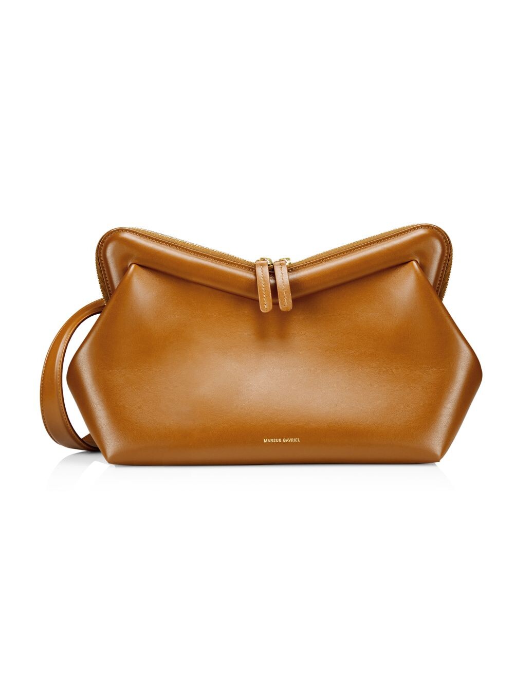 

Кожаный клатч M Frame Mansur Gavriel, кэмел