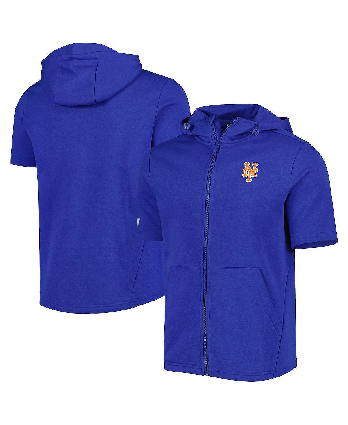 

Мужская толстовка с молнией во всю длину и короткими рукавами Royal New York Mets Recruit LevelWear