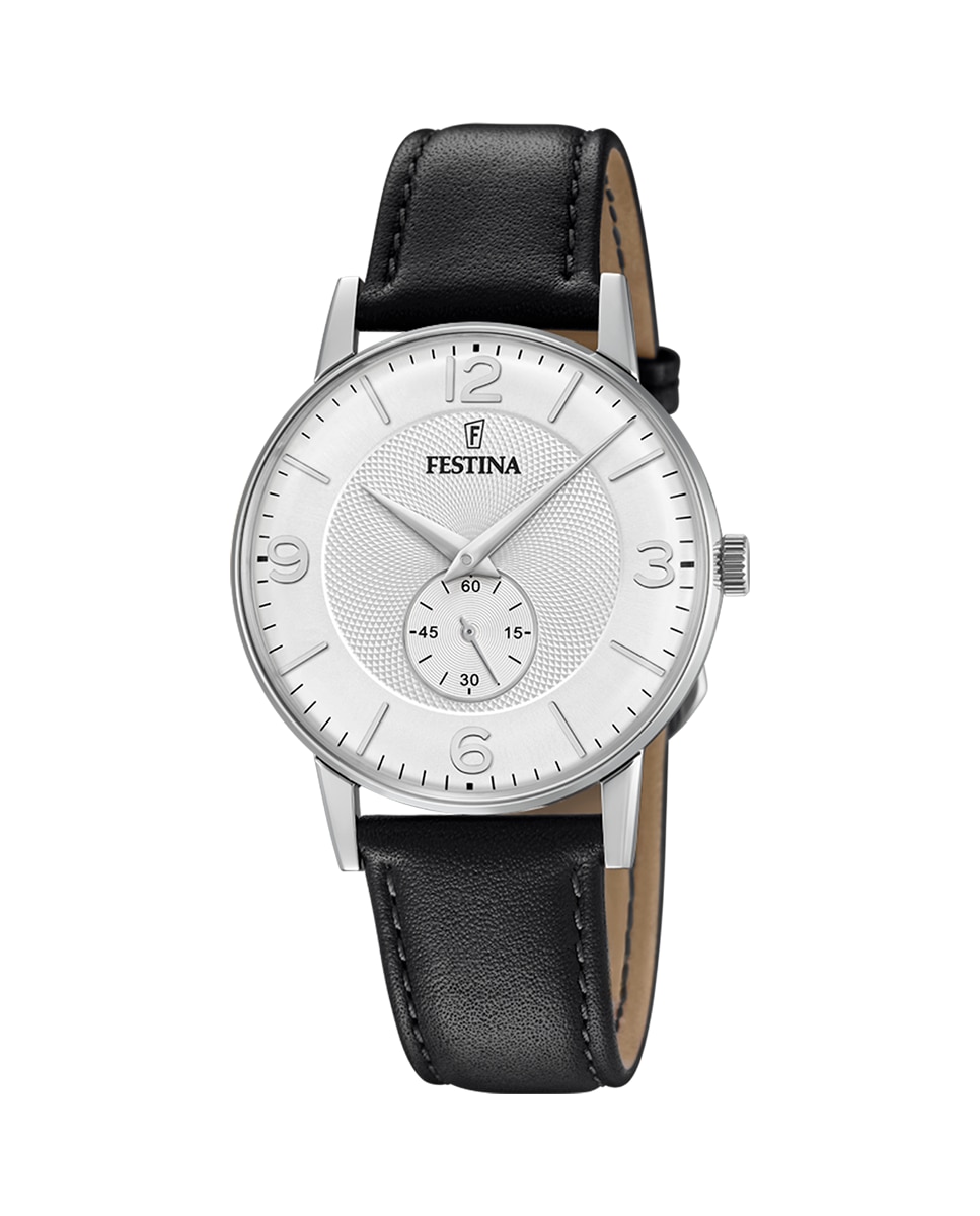 Мужские часы F20566/2 Ретро черные кожаные Festina, черный