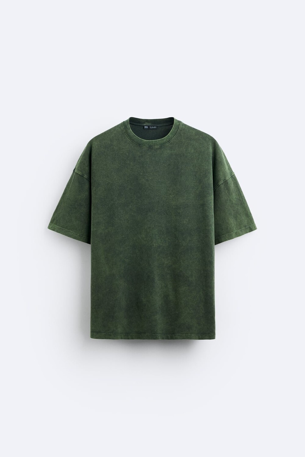 

Футболка с принтом acid wash ZARA, зеленый