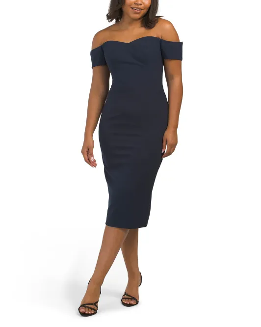 

Платье с открытыми плечами Bailey Dress The Population, синий