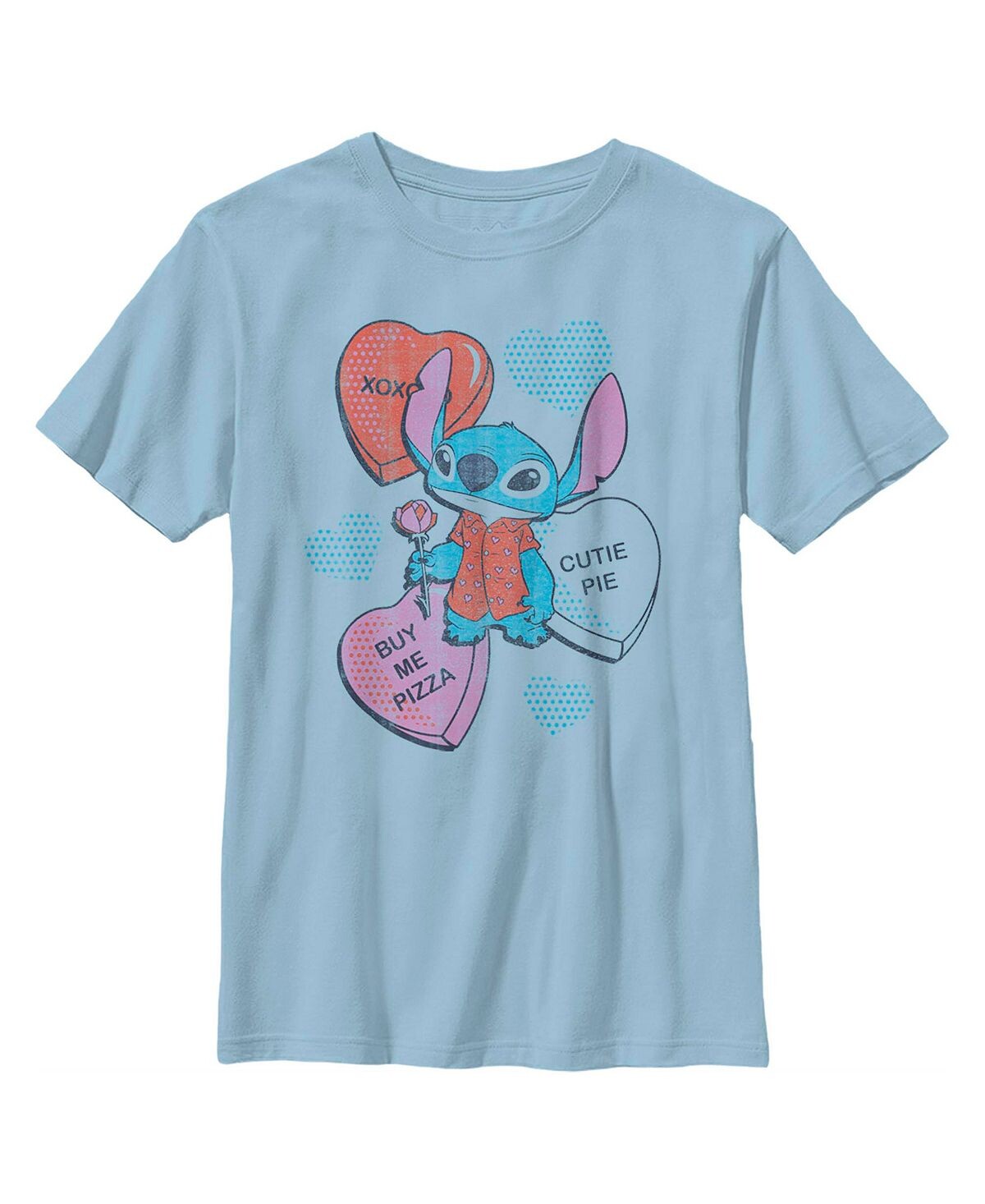 

Детская футболка Lilo & Stitch ко Дню святого Валентина с сердечками Candy для мальчиков Disney