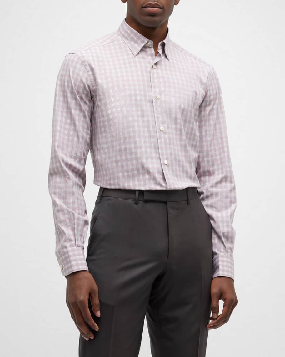 

Мужская хлопковая спортивная рубашка в клетку ZEGNA