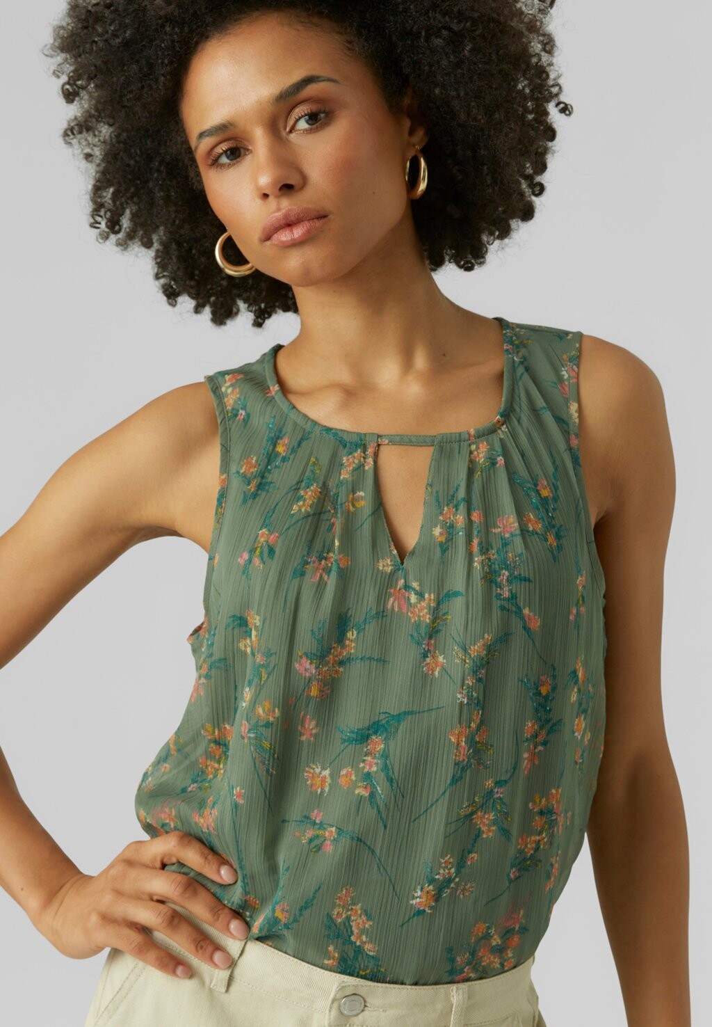 

Блуза VMSMILLA Vero Moda, зеленый
