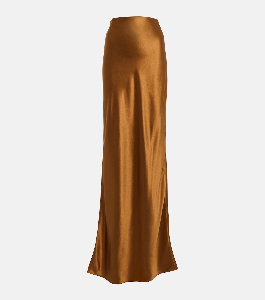 

Юбка-комбинация из шелкового атласа SAINT LAURENT, коричневый