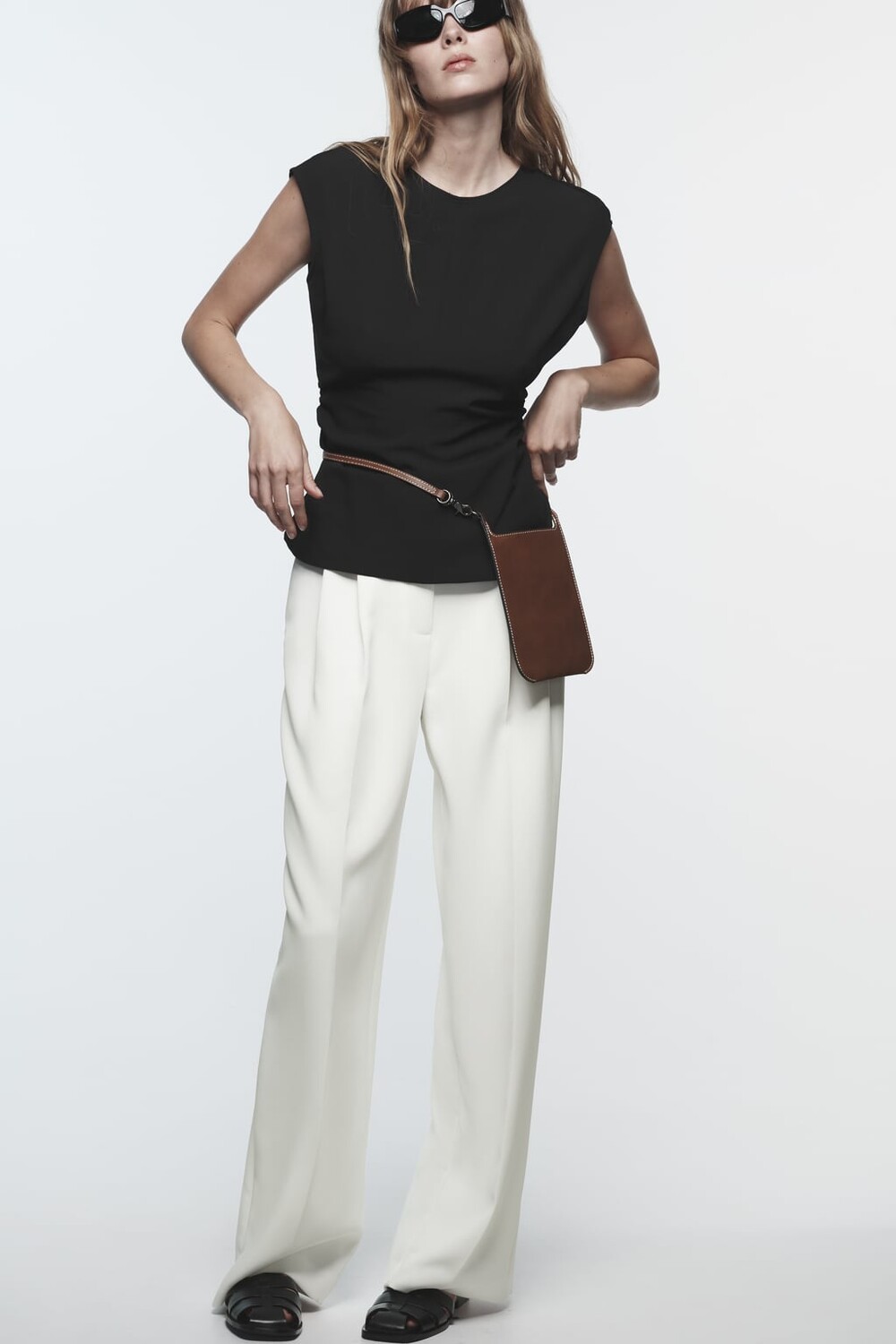 

Широкие брюки ZARA, белый
