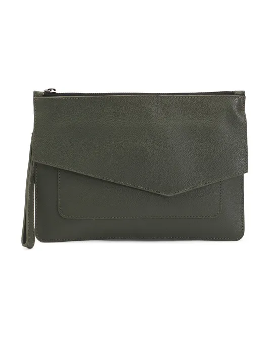 

Кожаный клатч Cobble Hill с ремешком на ремешке Botkier, цвет Army
