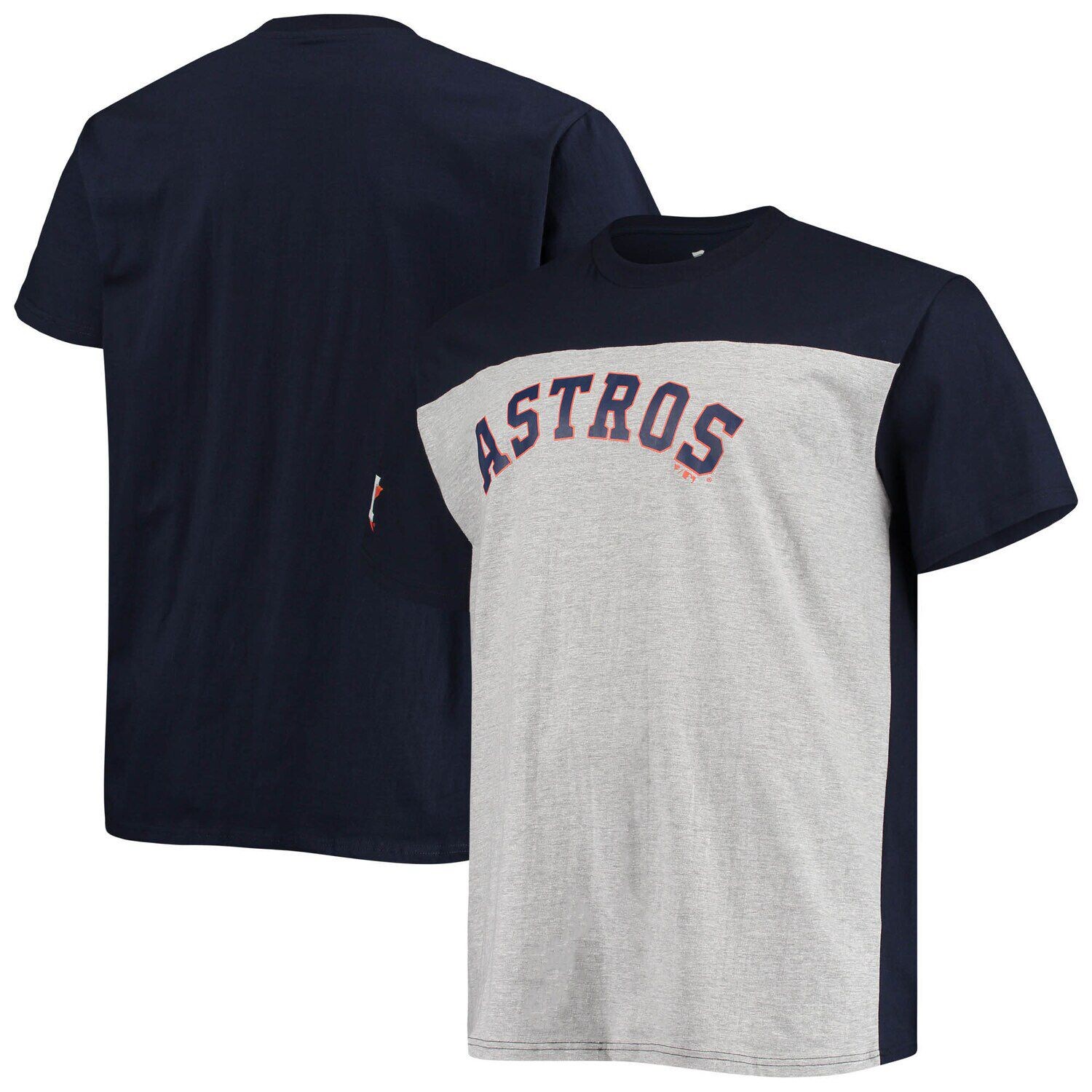 

Мужская фирменная темно-синяя/серая футболка с цветными блоками Houston Astros Big & Tall Fanatics