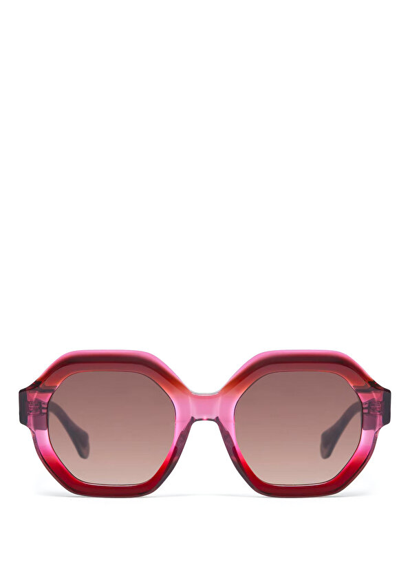 6874 janet 6 бордовые женские солнцезащитные очки с геометрическим узором Gigi Studios