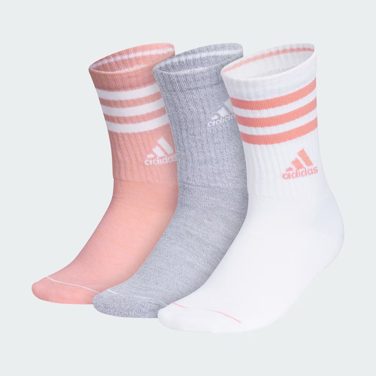 

Мягкие носки с тремя полосками, набор из 3 штук Adidas, Semi Pink Spark/Grey/White