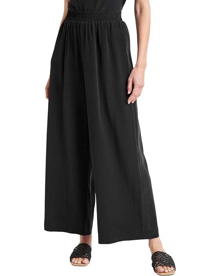 Брюки Splendid Alessandra Silk Wide Leg, черный