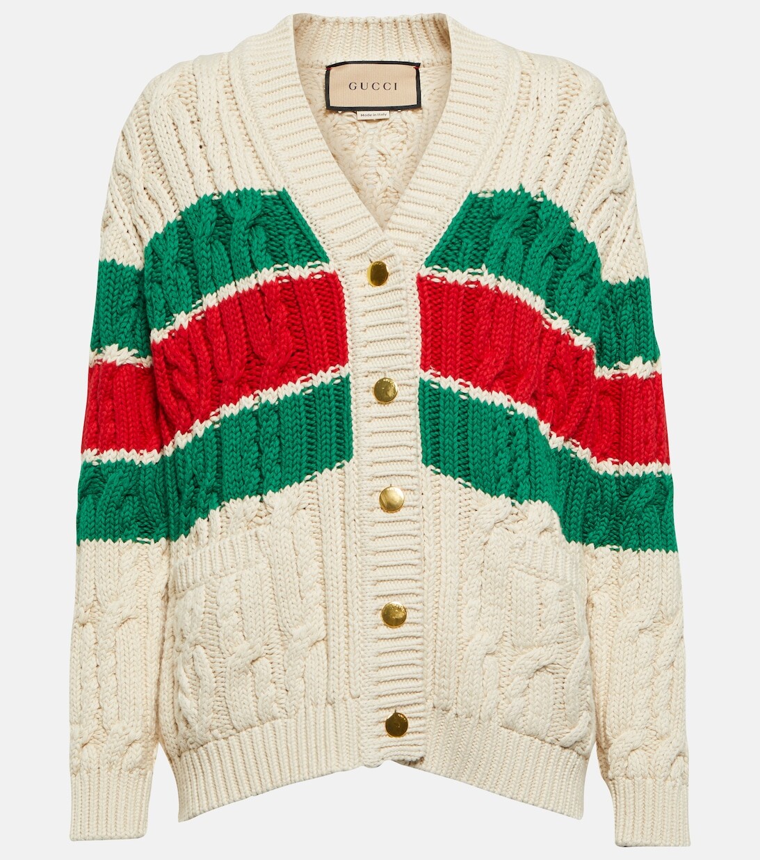 

Кардиган из хлопка с полосками Web GUCCI, белый