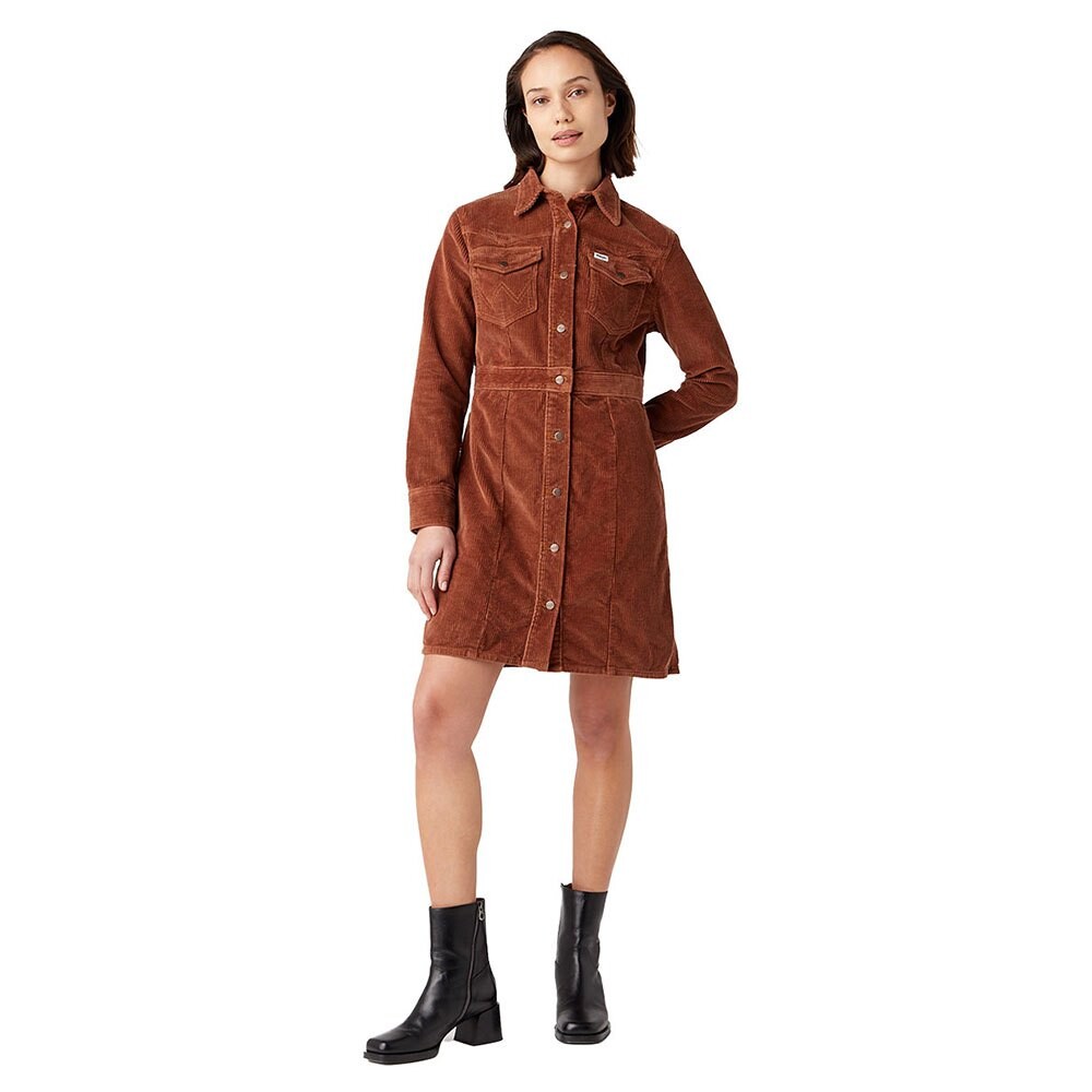 

Платье миди Wrangler Slim Western Long, коричневый
