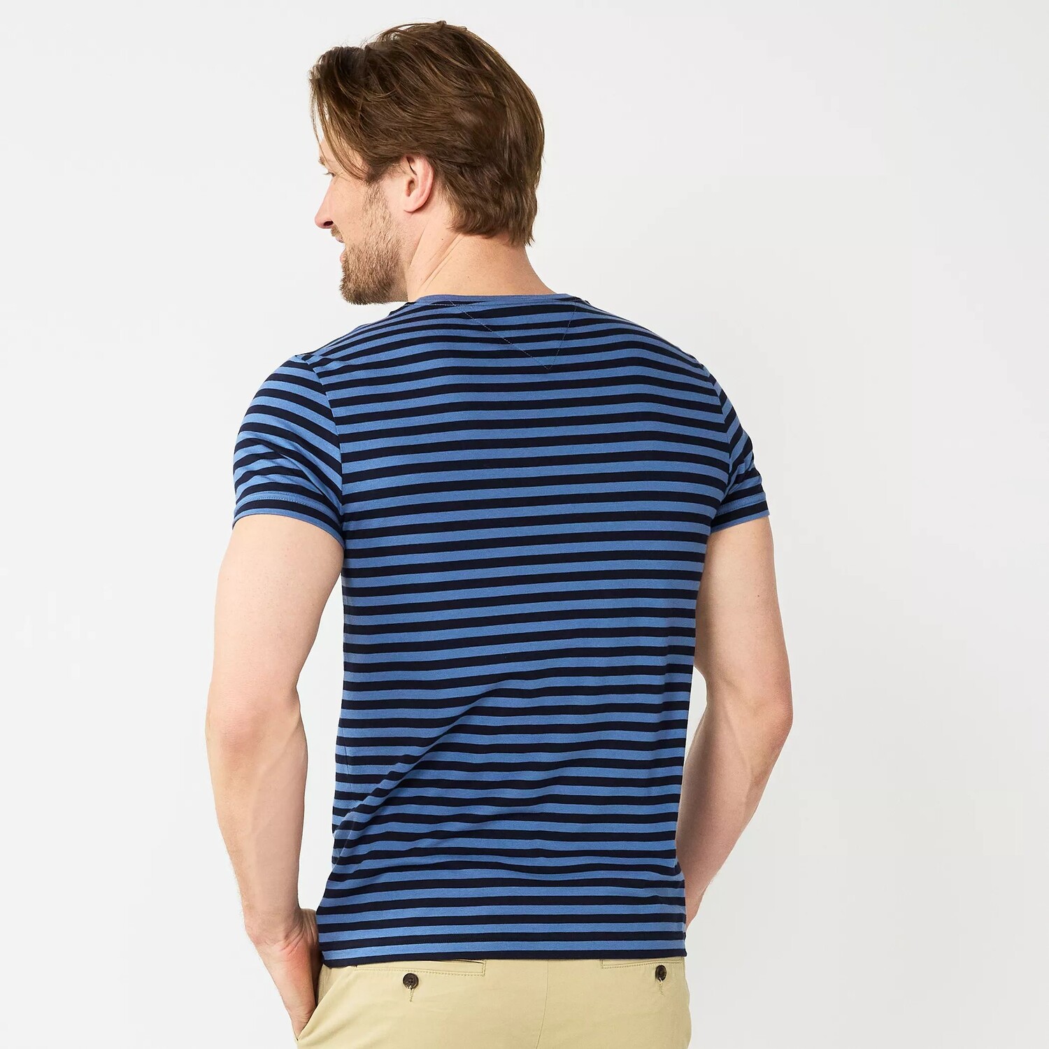 

Мужская эластичная футболка узкого кроя в полоску Tommy Hilfiger