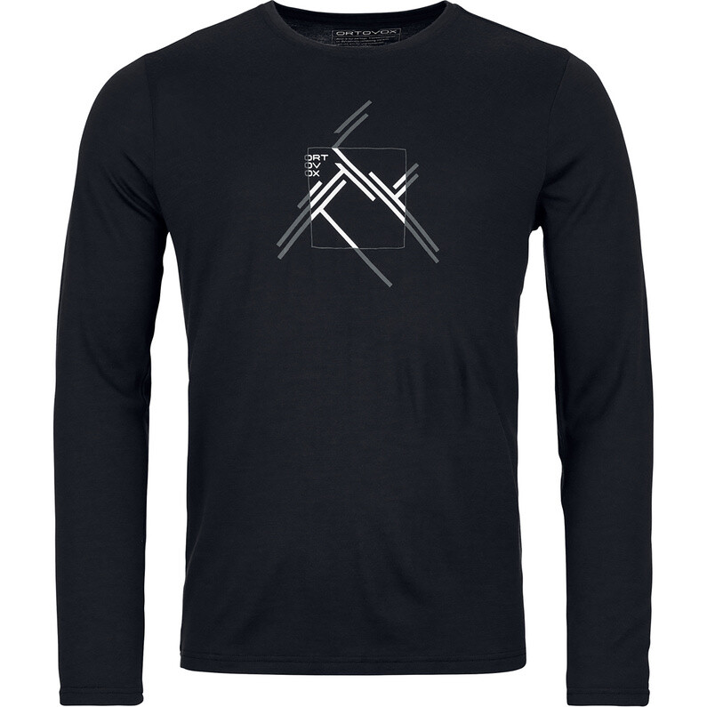 

Мужская рубашка 185 Merino Mtn с вырезом и длинным рукавом Ortovox, черный
