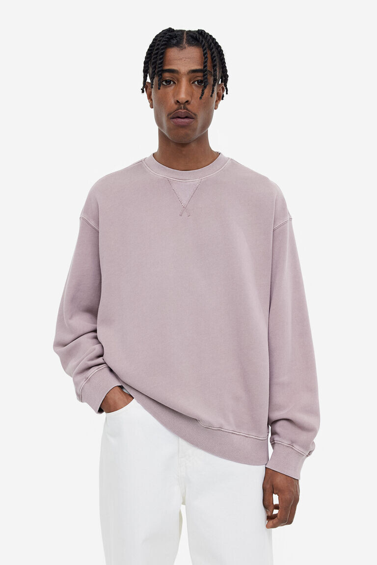 

Толстовка свободного покроя с эффектом стирки H&M, фиолетовый