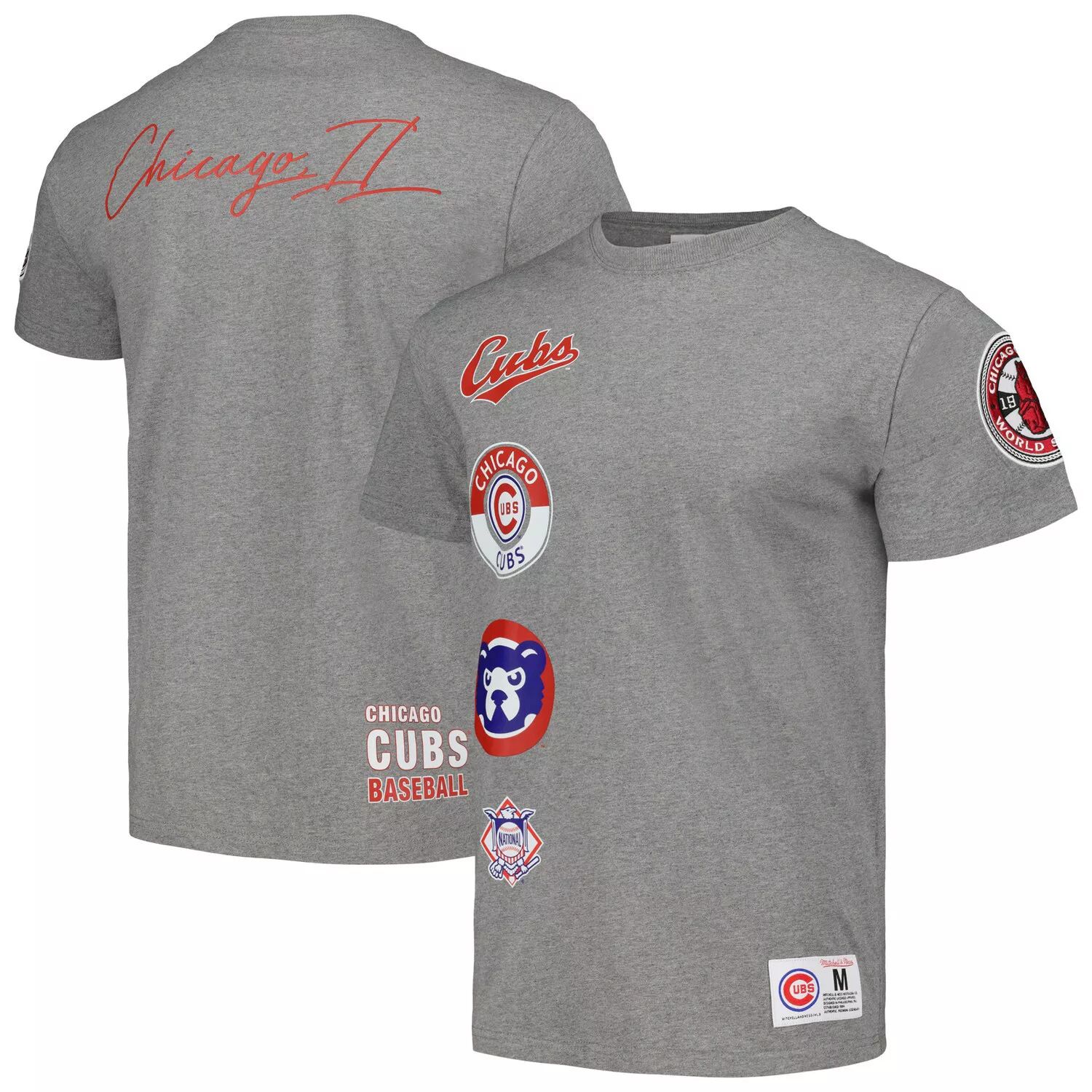 цена Мужская футболка Mitchell & Ness Heather Grey Chicago Cubs Cooperstown Collection City Collection